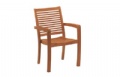 Lake deer chaise avec accoudoirs en eucalyptus